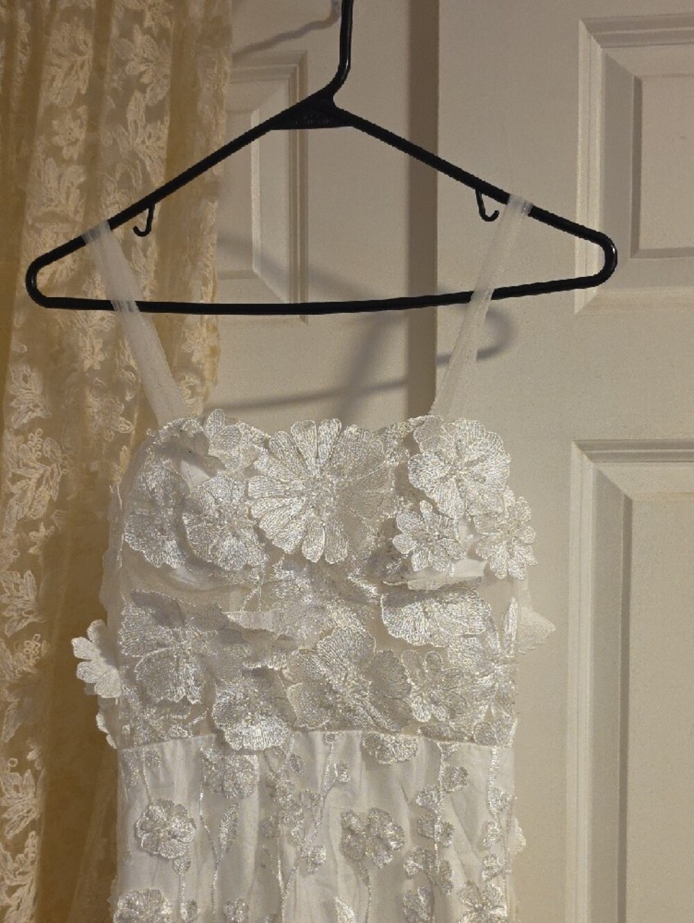 White Floral Wedding Lace Maxi Dress - Picture 8 of 12